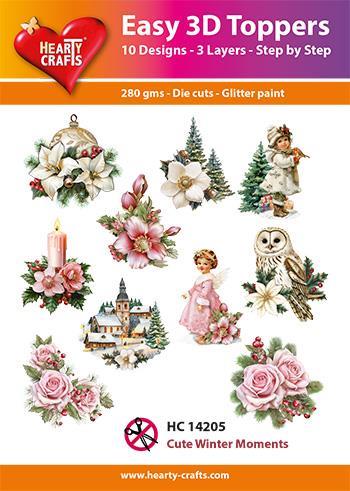 Easy 3D Toppers Cute winter moments 10 udstandsende motiver med glimmer